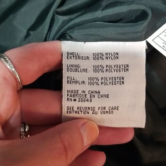 NWT Via Spiga Green Faux Down Asymmetrical Zip Front Puffer Jacket - Picture 10 of 13